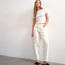 Topshop Orson mid rise comfort straight jean in bone
