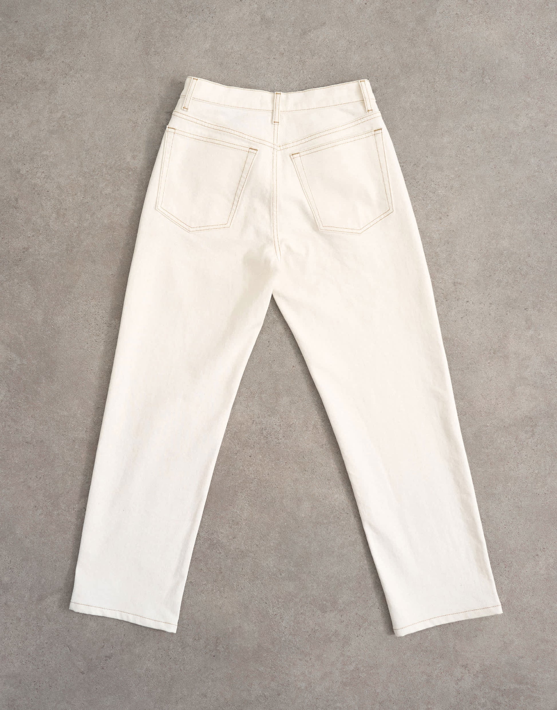Topshop Orson mid rise comfort straight jean in bone