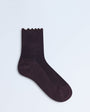 Topshop ribbed frill socks in chocolate