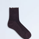 Topshop ribbed frill socks in chocolate