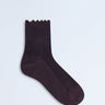 Topshop ribbed frill socks in chocolate