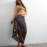 Topshop rectangle sarong in chocolate shell print