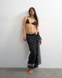 Topshop square sarong in black and white polka dot