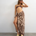 Topshop rectangle sarong in zebra spine