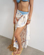 Topshop rectangle sarong in off white shell print