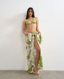 Topshop rectangle sarong in off white and green abstract print