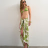 Topshop rectangle sarong in off white and green abstract print