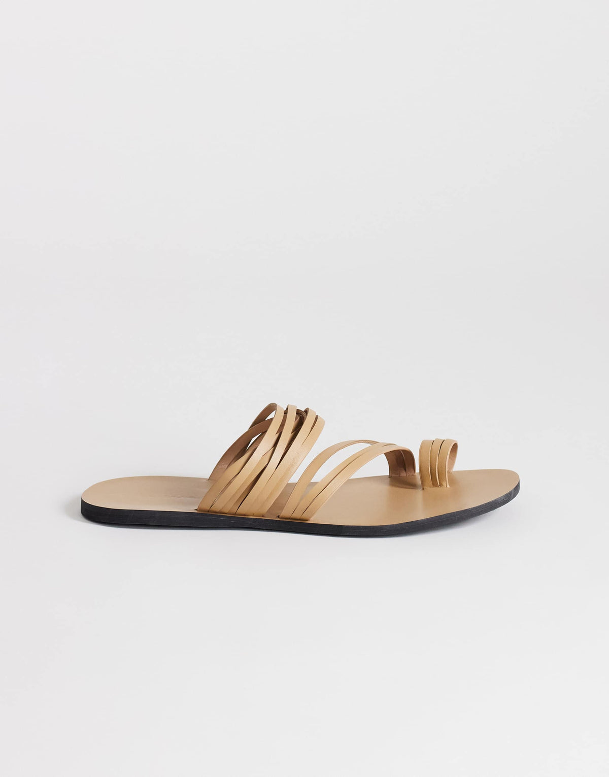 Topshop Maeve strappy toe loop sandal in camel
