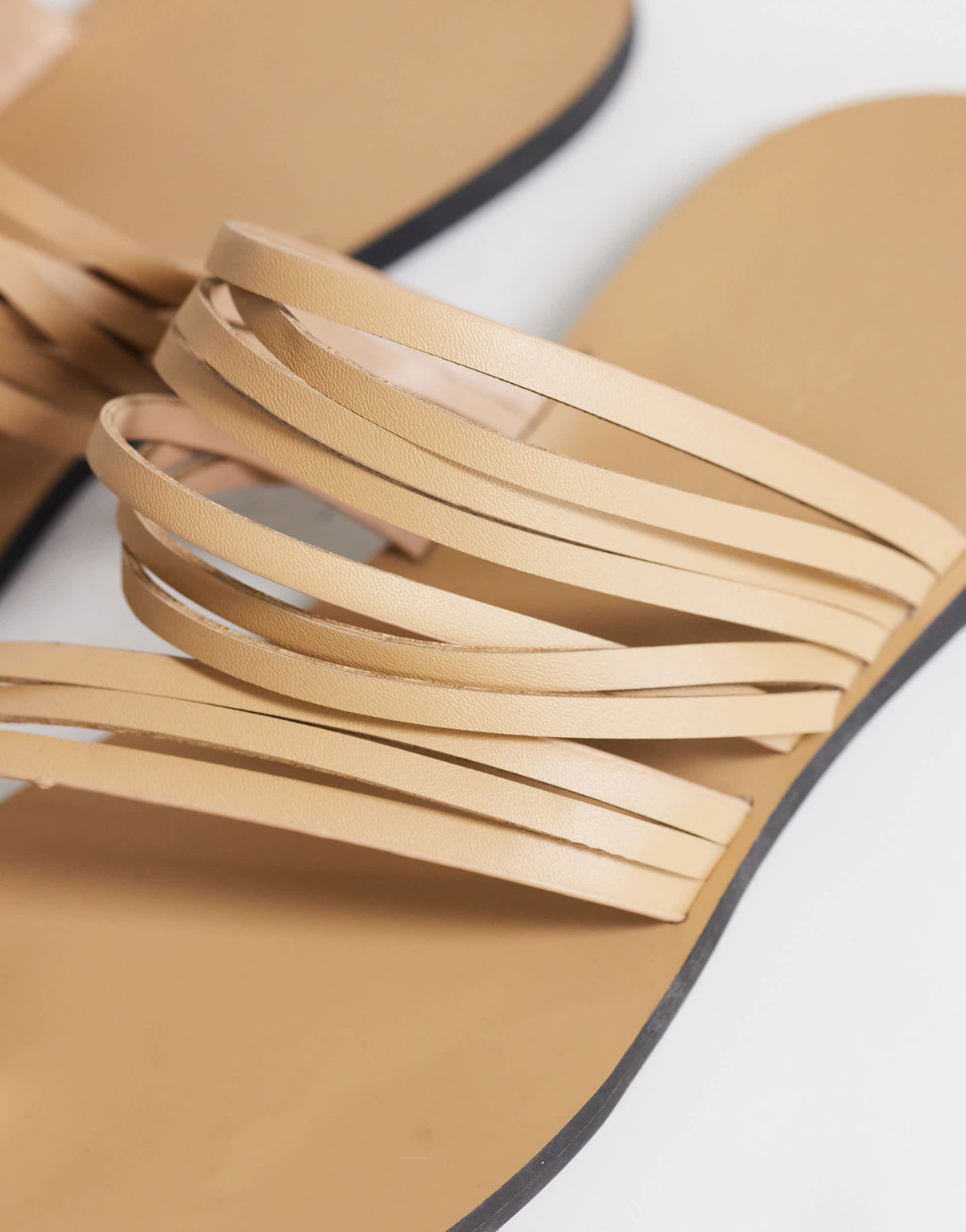 Topshop Maeve strappy toe loop sandal in camel