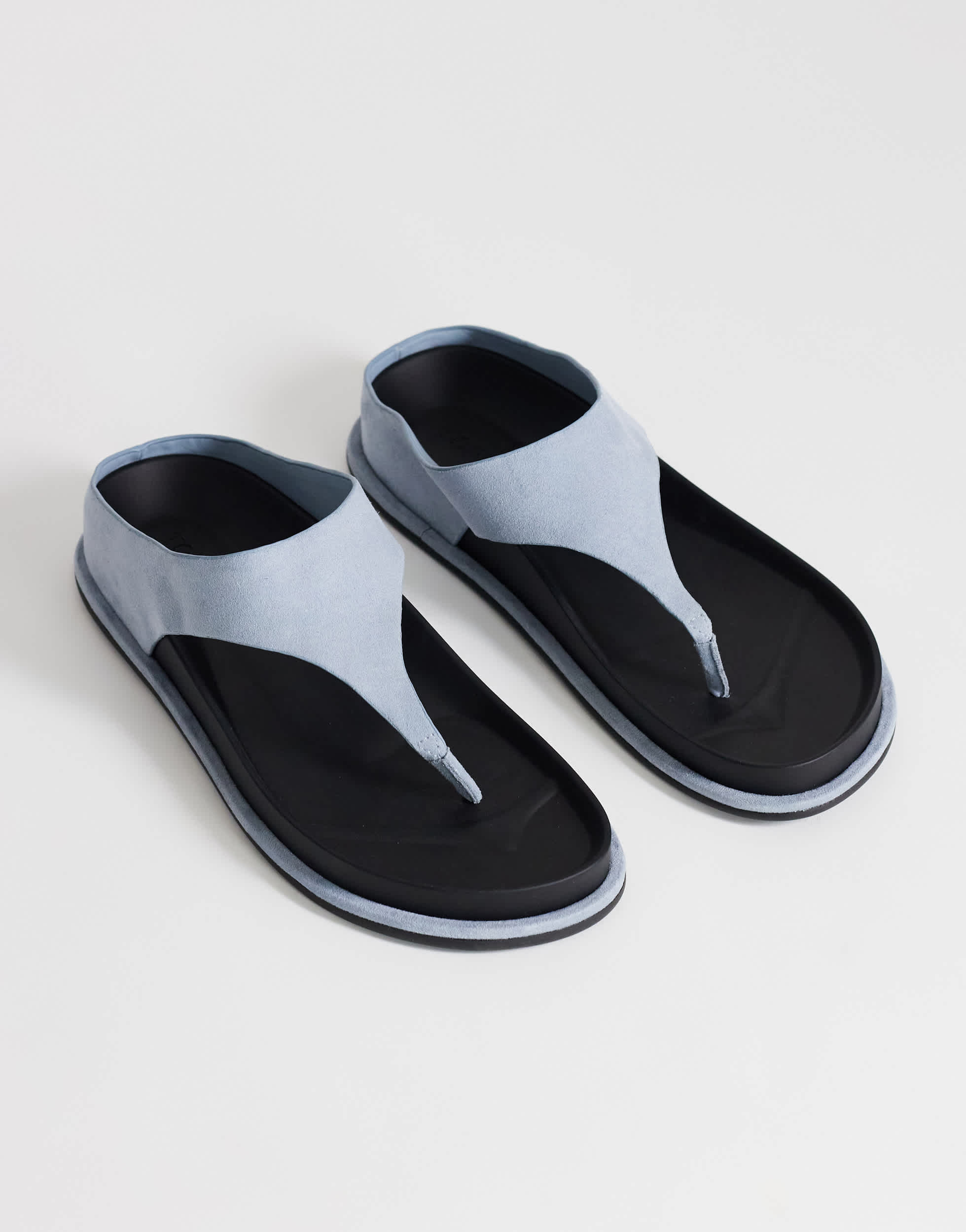 Topshop Angela toe thong footbed flat sandal in cornflower blue 