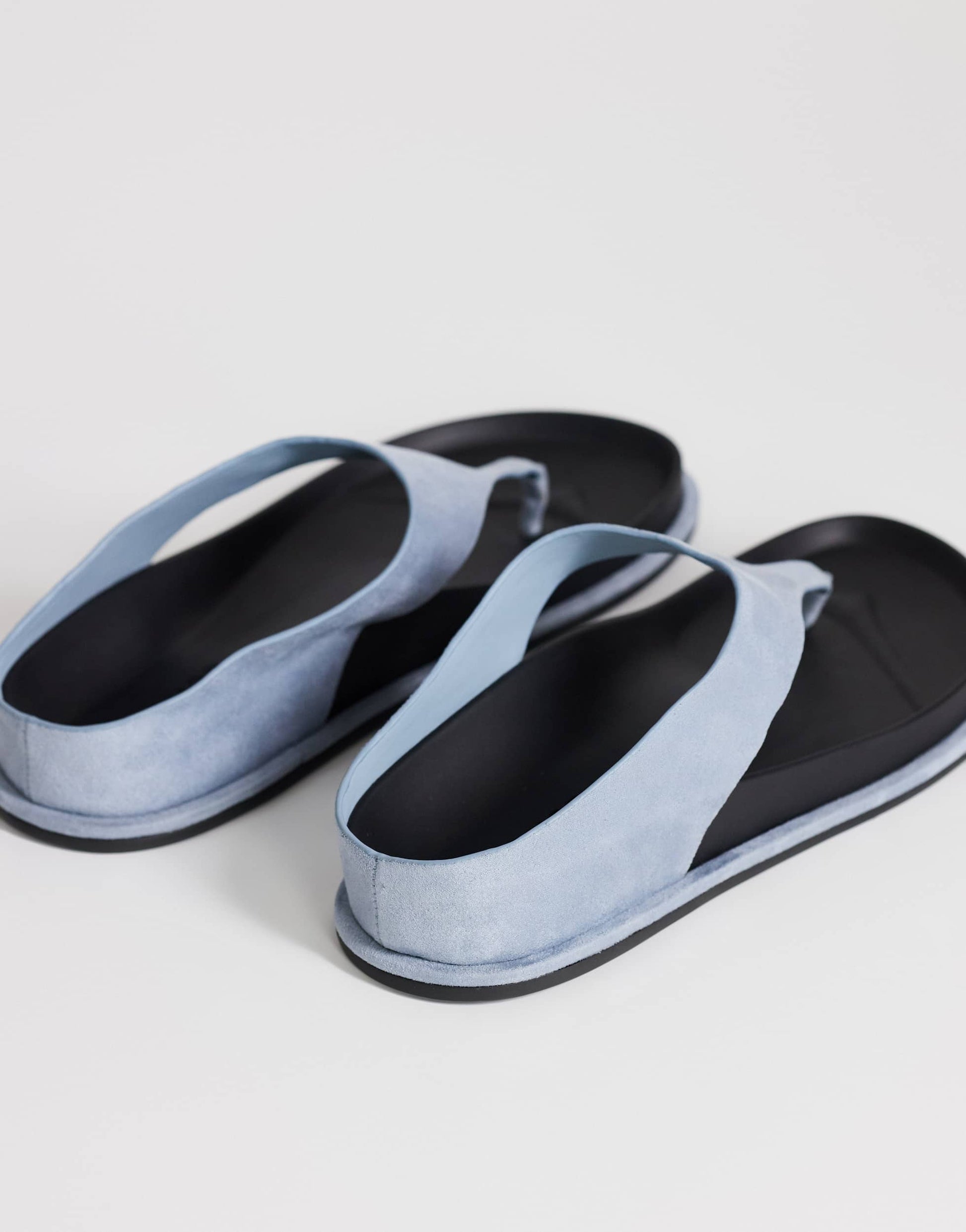 Topshop Angela toe thong footbed flat sandal in cornflower blue 
