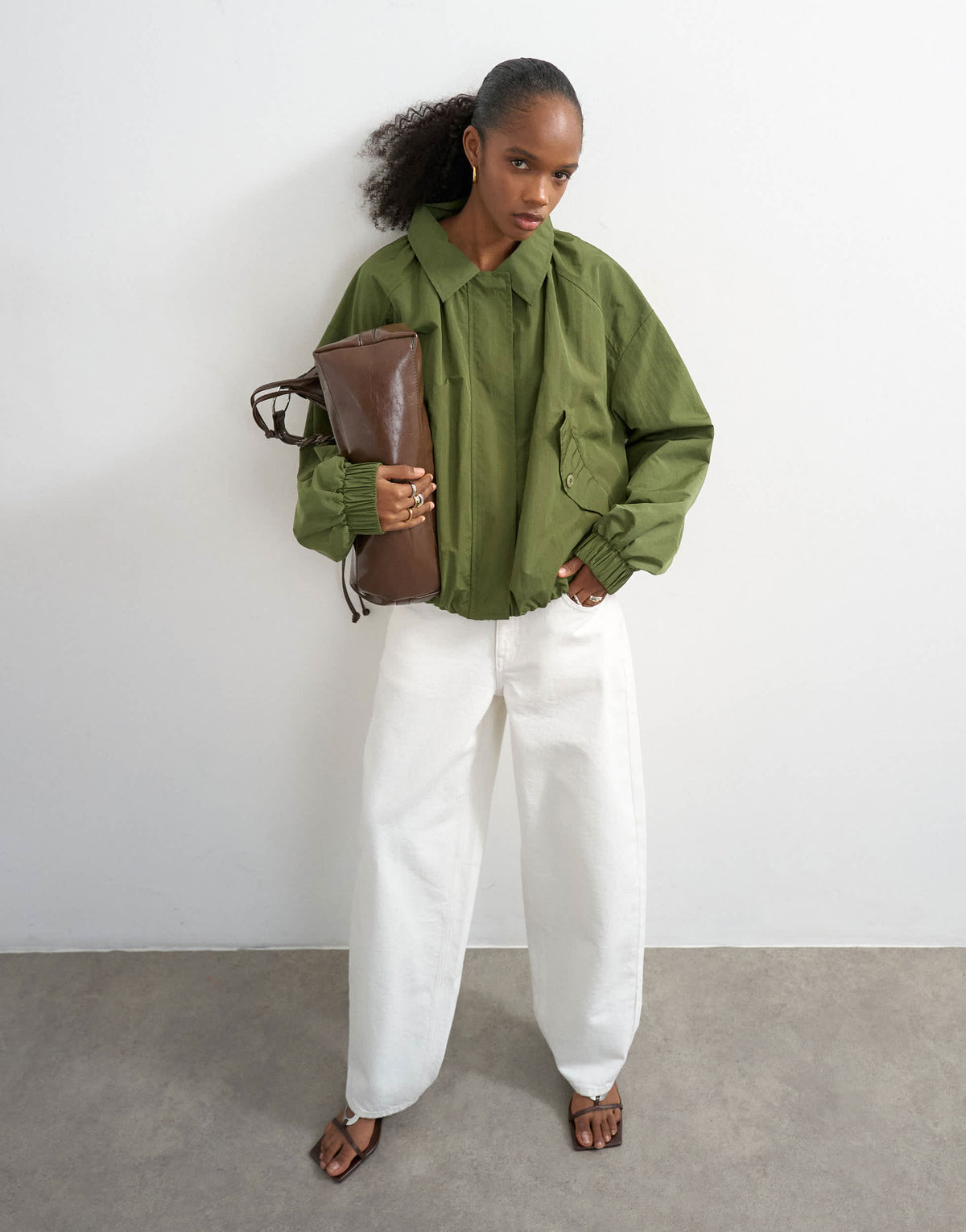 Topshop anorak in khaki