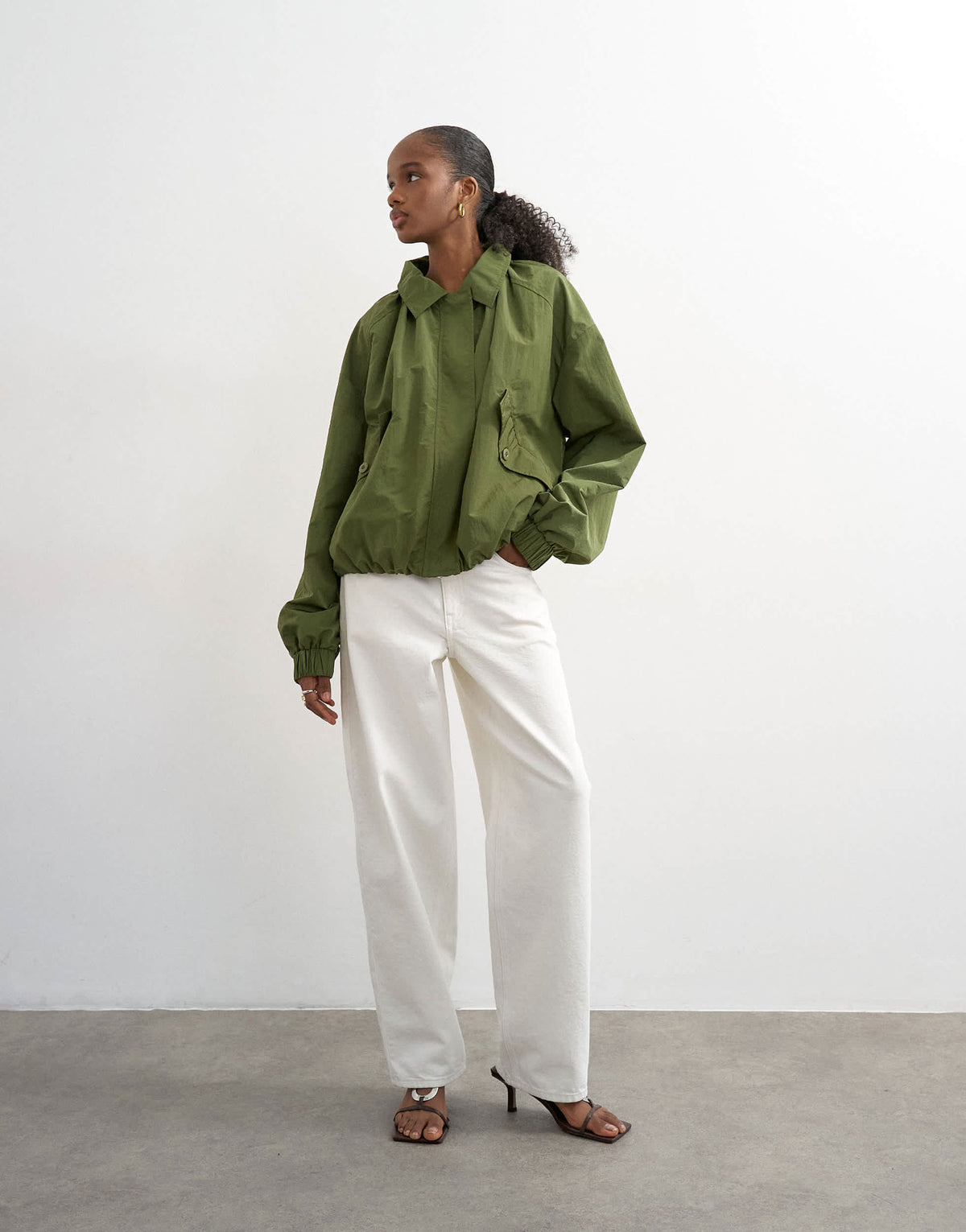 Topshop anorak in khaki