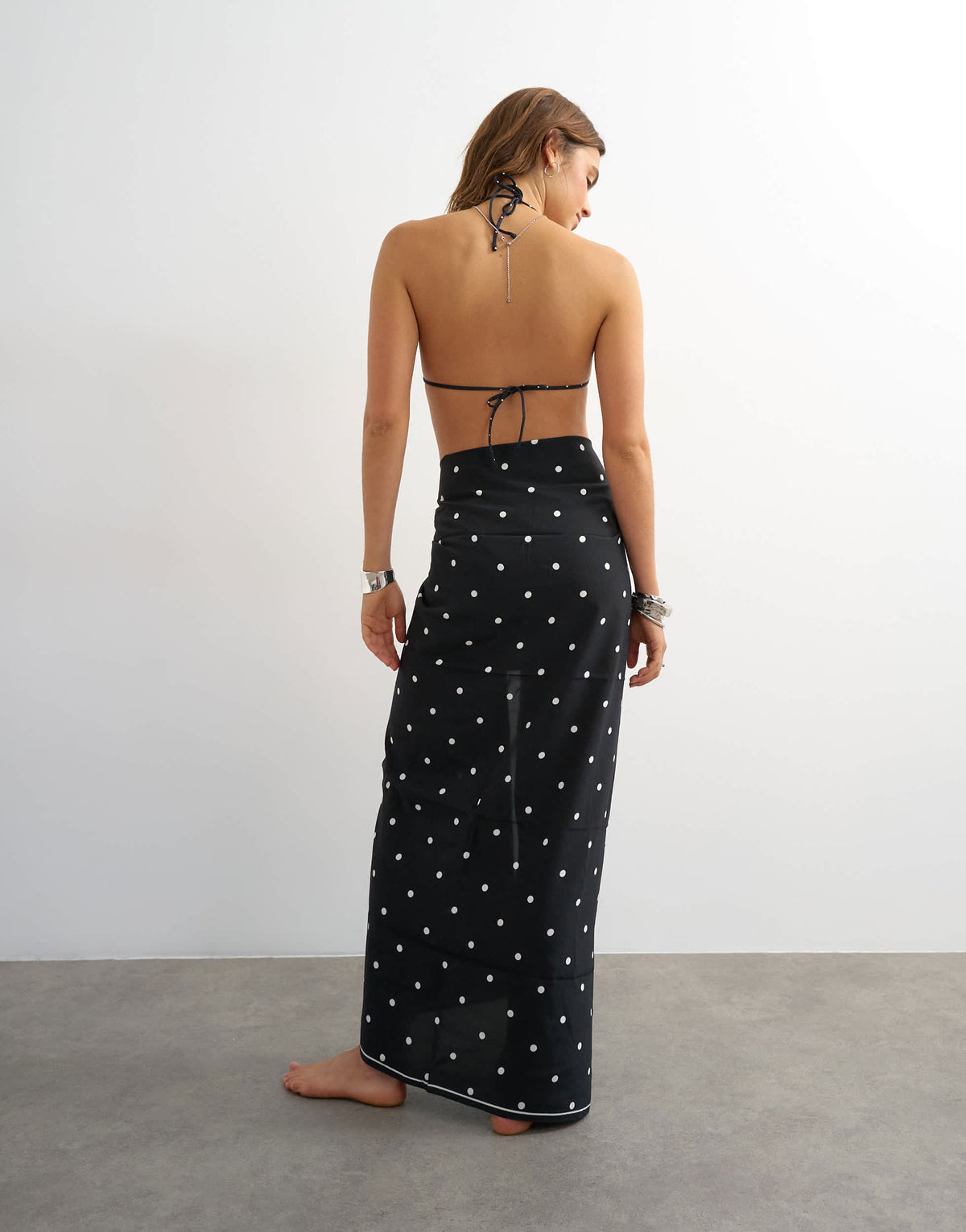 Topshop square sarong in black and white mono print