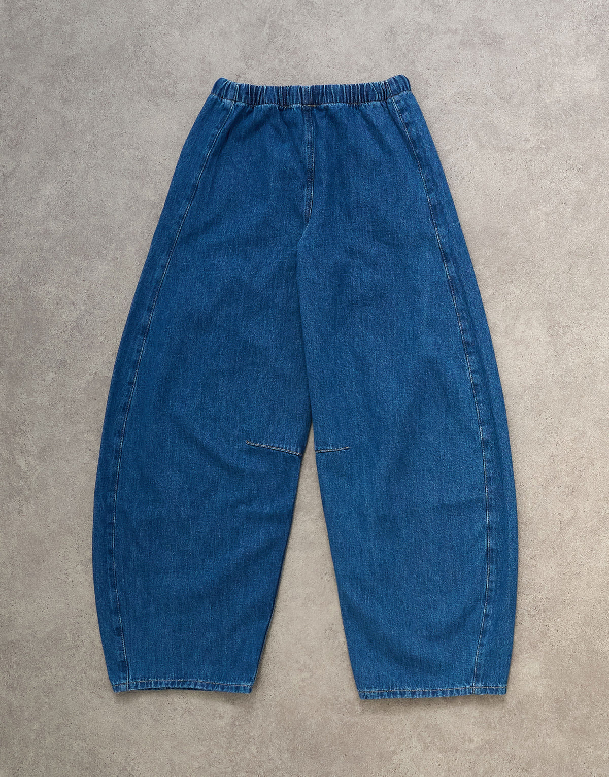 Topshop pull on barrel jean in rich blue