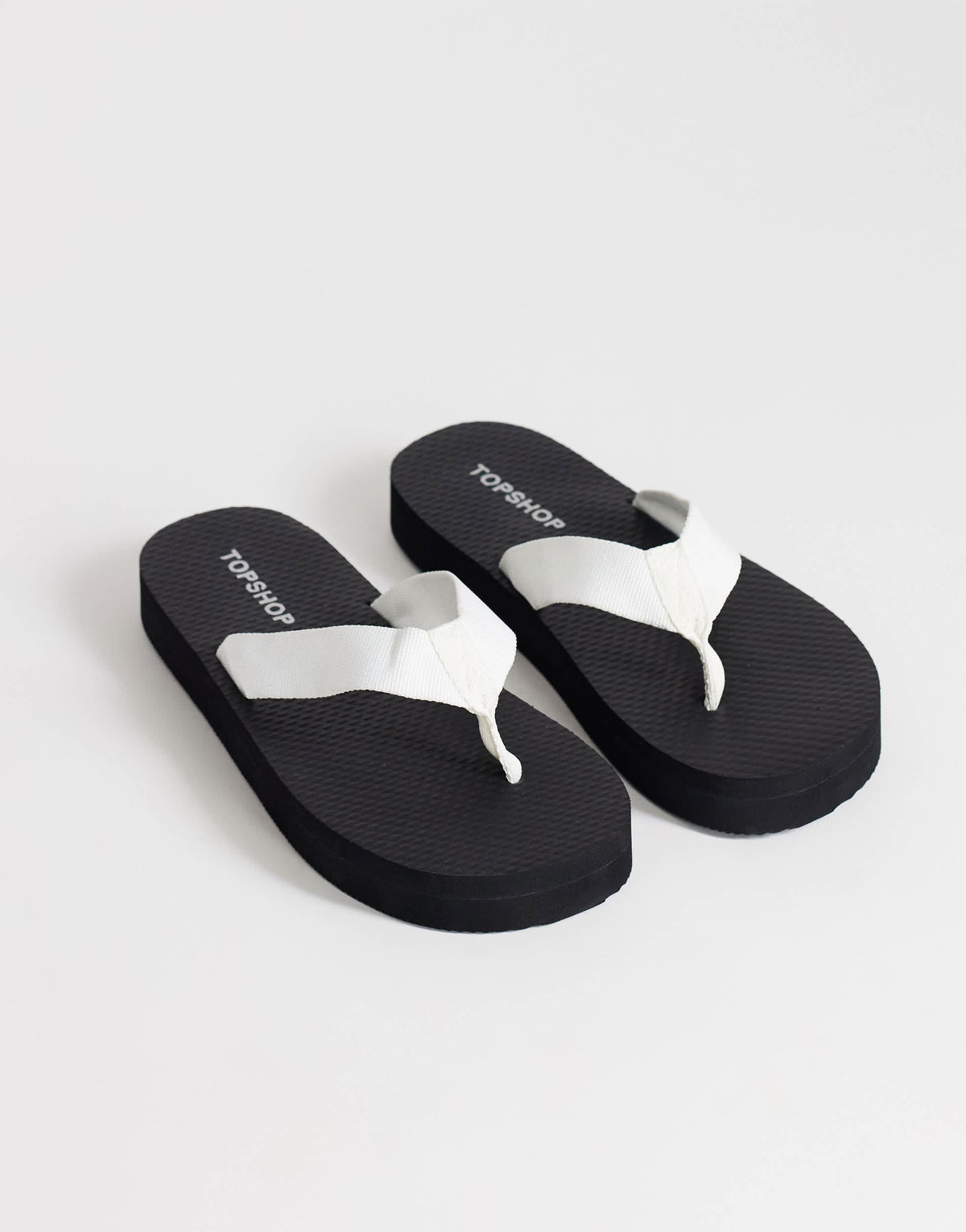 Topshop Molly toe thong sandal in black and white