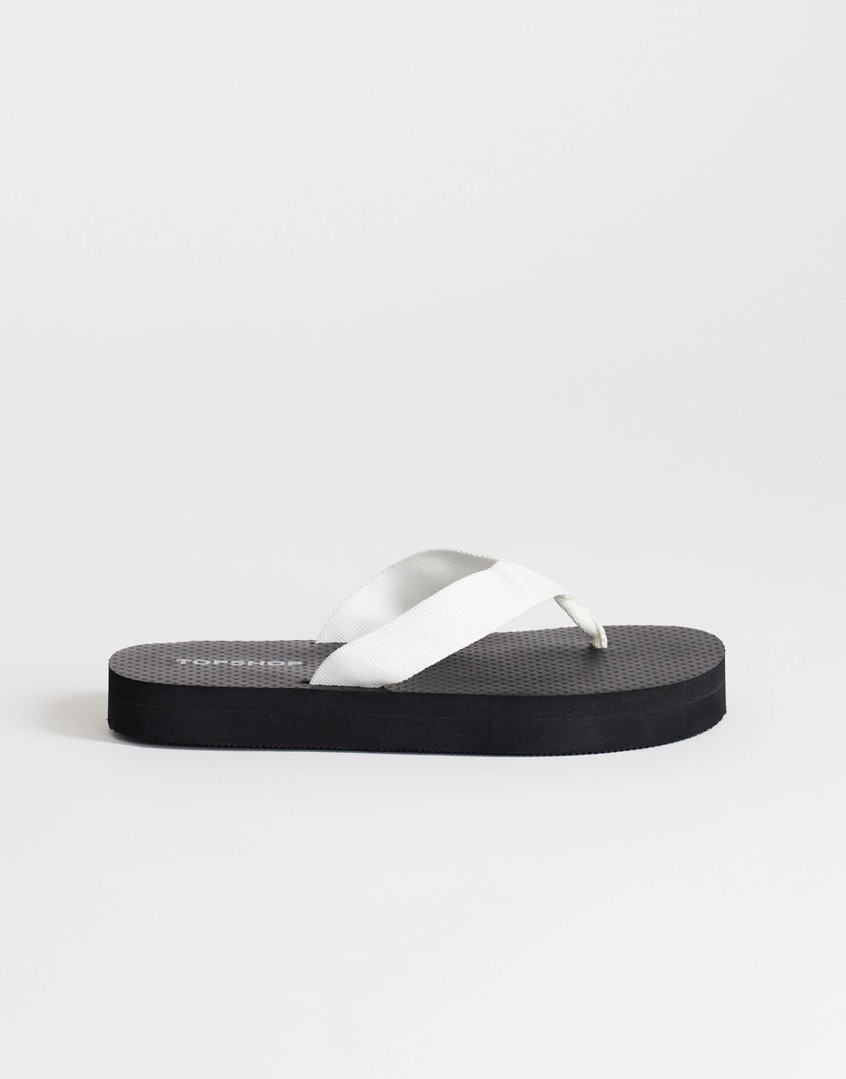 Topshop Molly toe thong sandal in black and white
