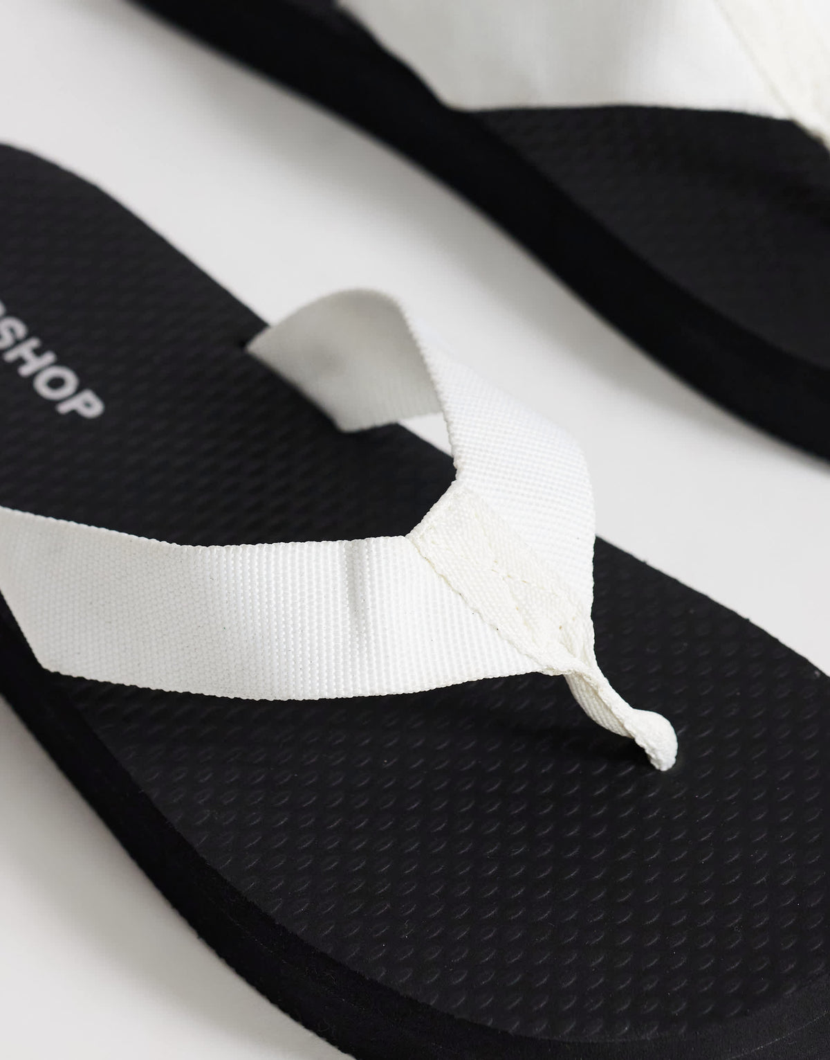 Topshop Molly toe thong sandal in black and white