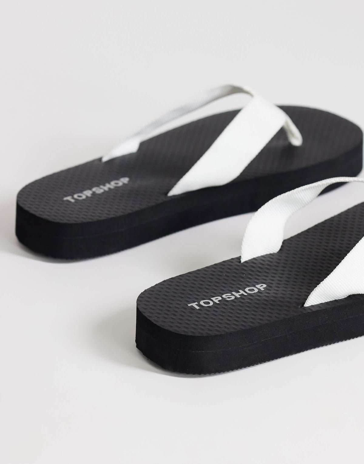 Topshop Molly toe thong sandal in black and white