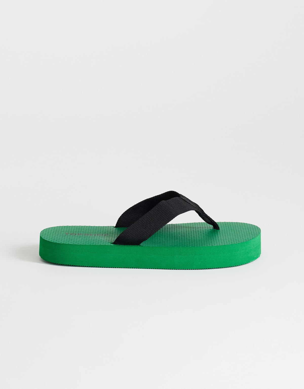 Topshop Molly toe thong sandal in green and black