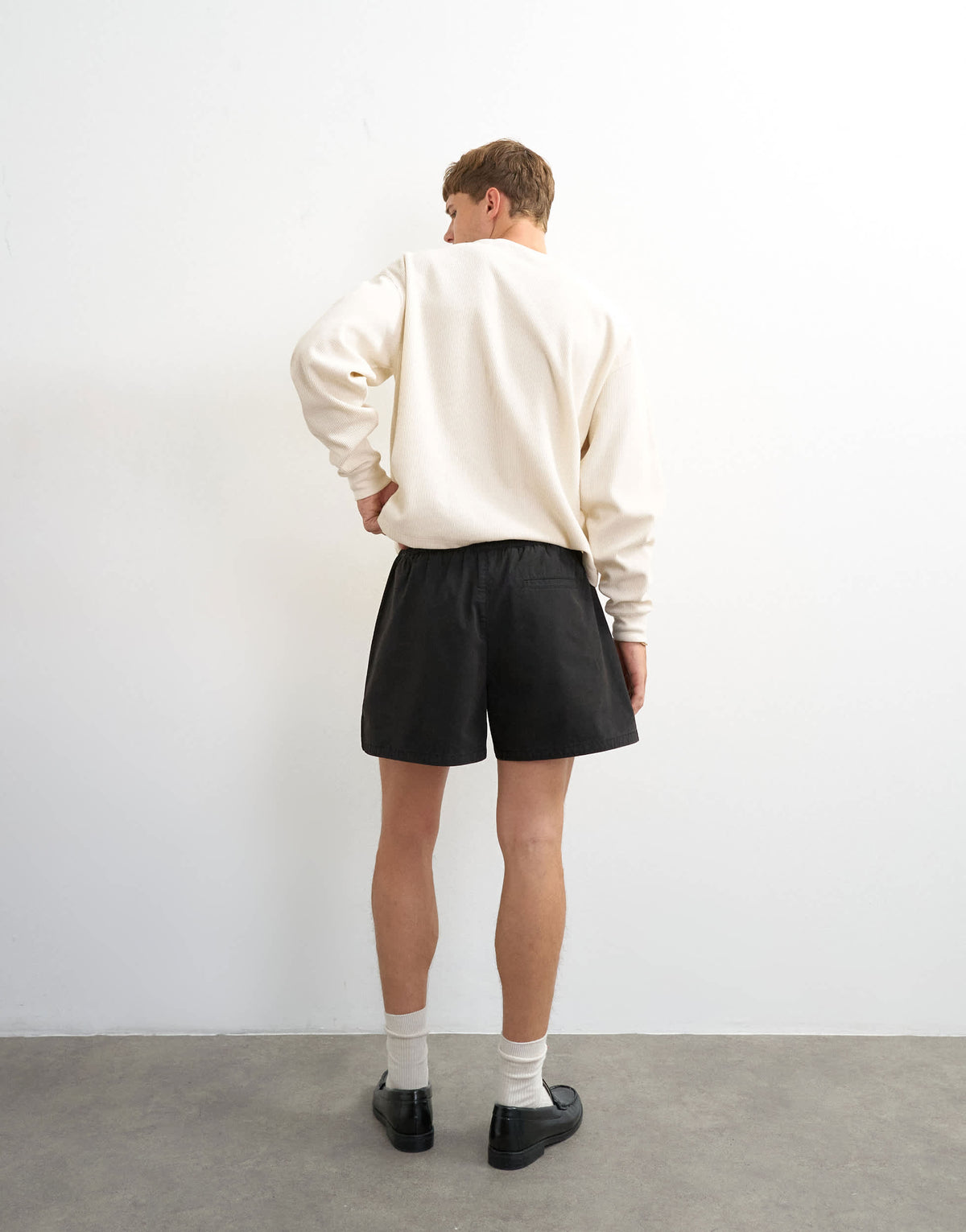 Topman micro fit short in black