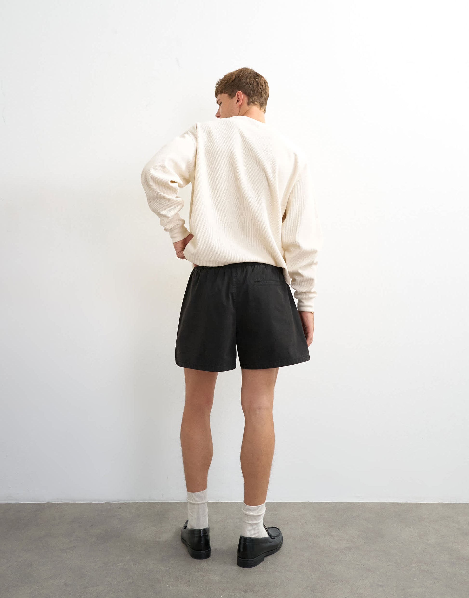 Topman micro fit short in black