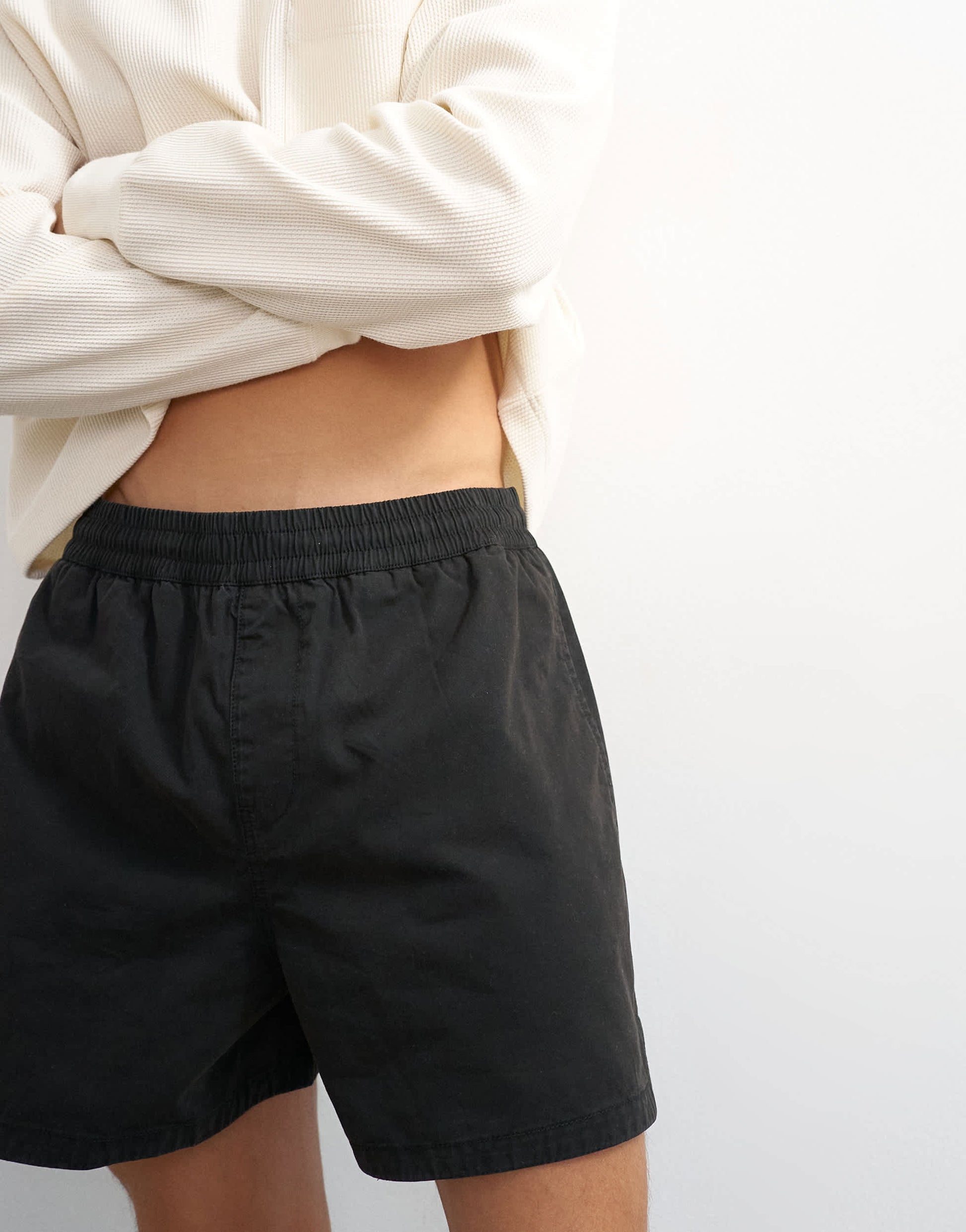 Topman micro fit short in black