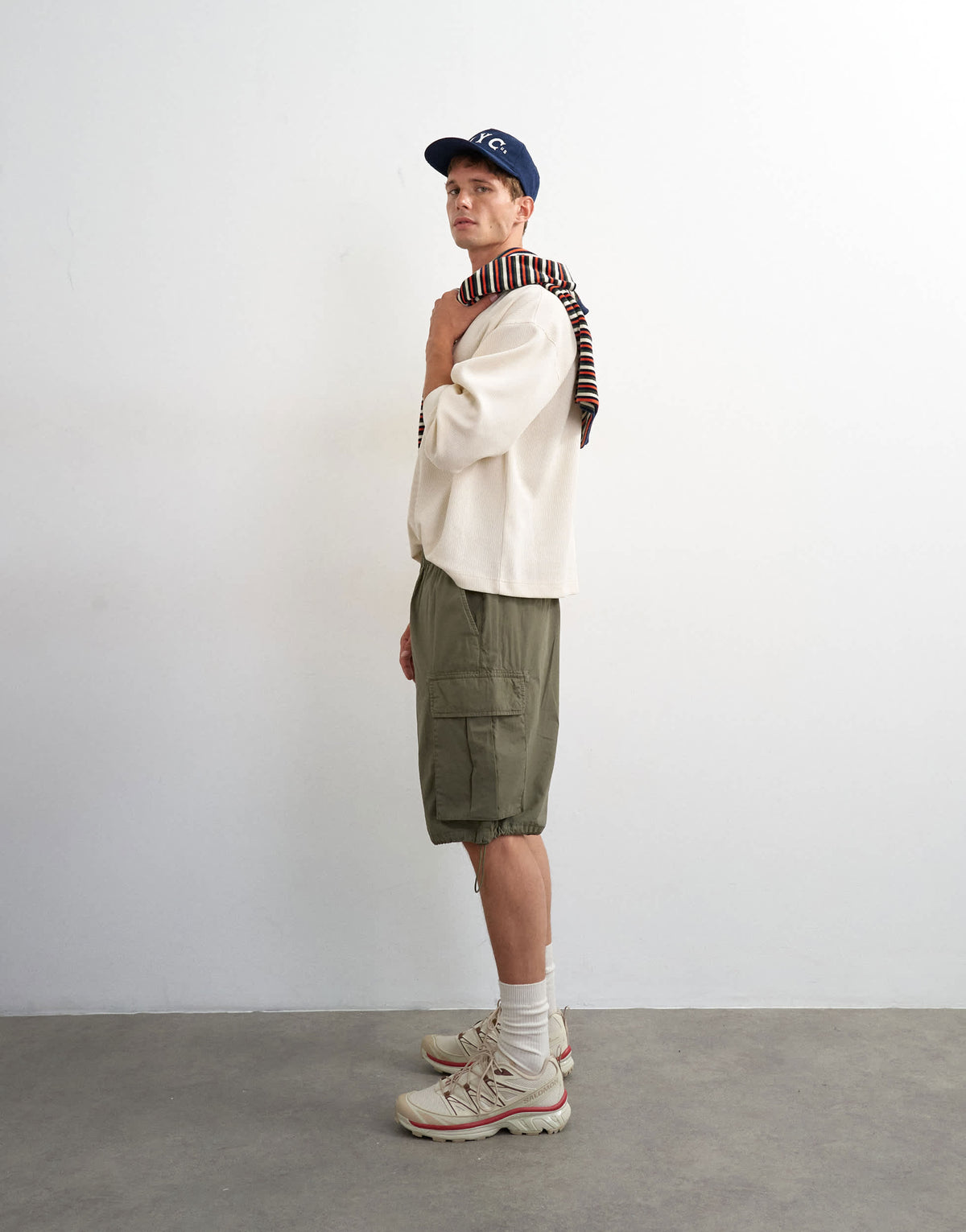 Topman baggy fit cargo short in khaki