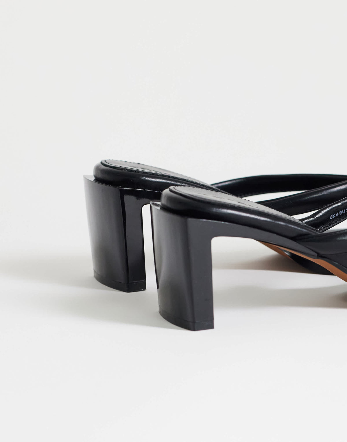 Topshop Nadeem mid heel toe thong sandal with hardware in black