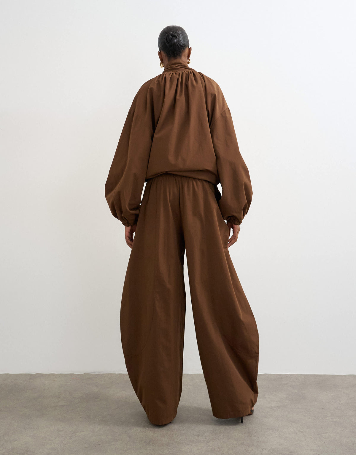 Topshop co ord techy lightweight ovoid trouser in chocolate