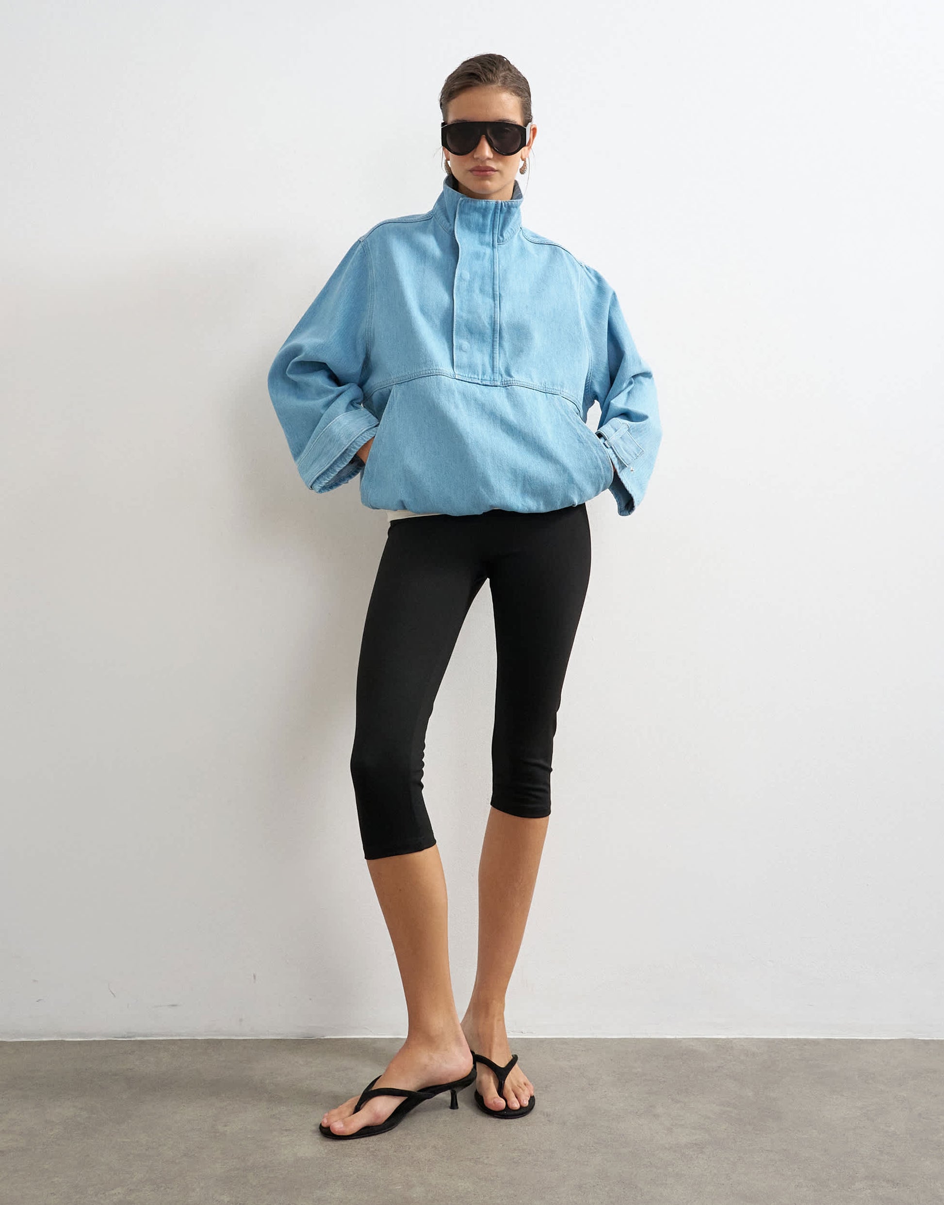 Topshop jersey capri legging in black