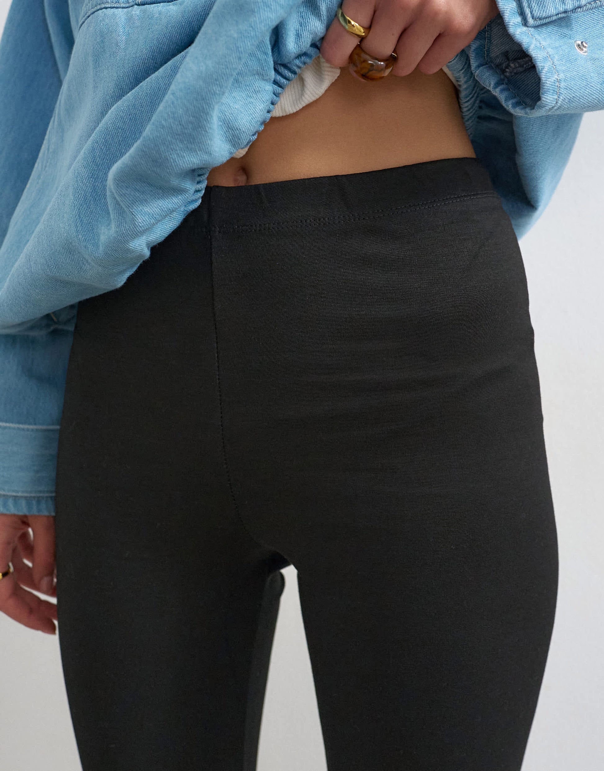 Topshop jersey capri legging in black