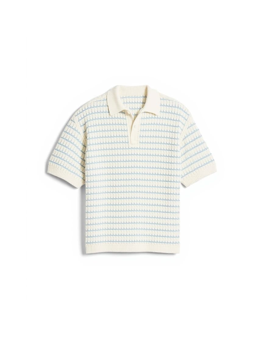 Topman regular fit machine crochet polo in blue