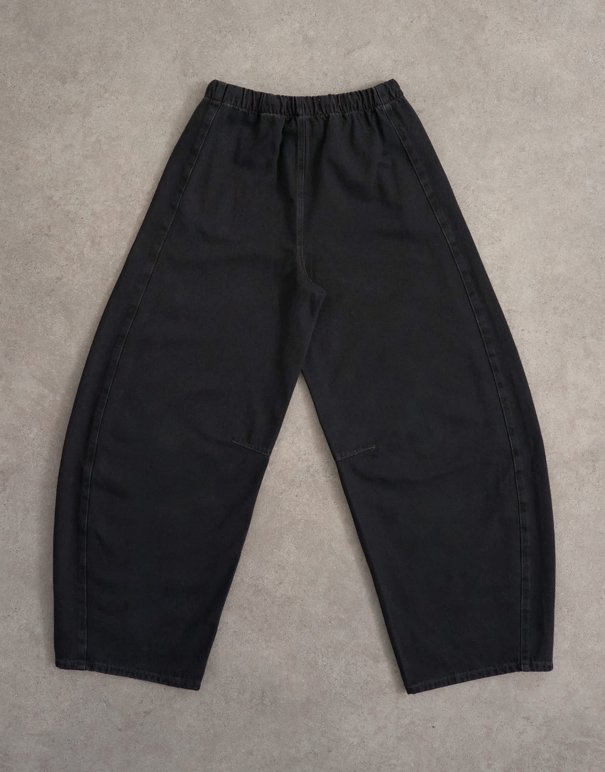 Topshop pull on barrel jean in washed black