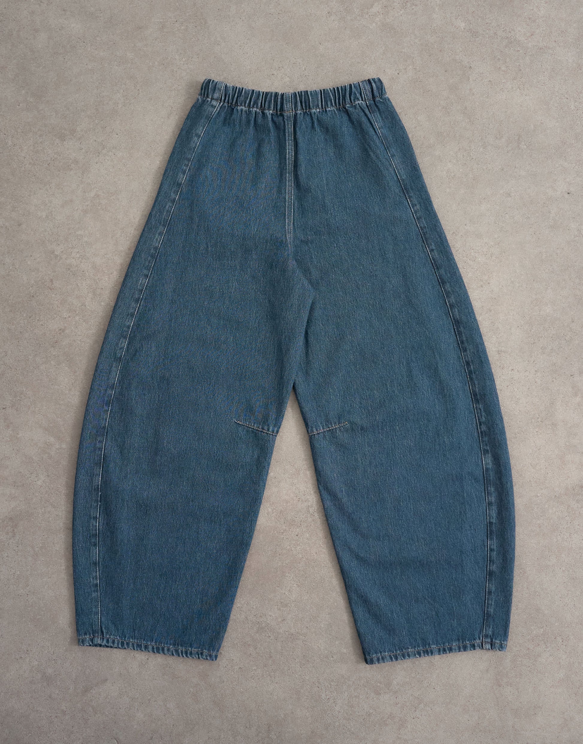 Topshop pull on barrel jean in sulphur blue