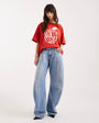 Topshop skewed boyfriend jean in bleach