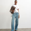 Topshop denim lightweight jogger jean in mid blue