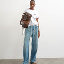Topshop denim lightweight jogger jean in mid blue