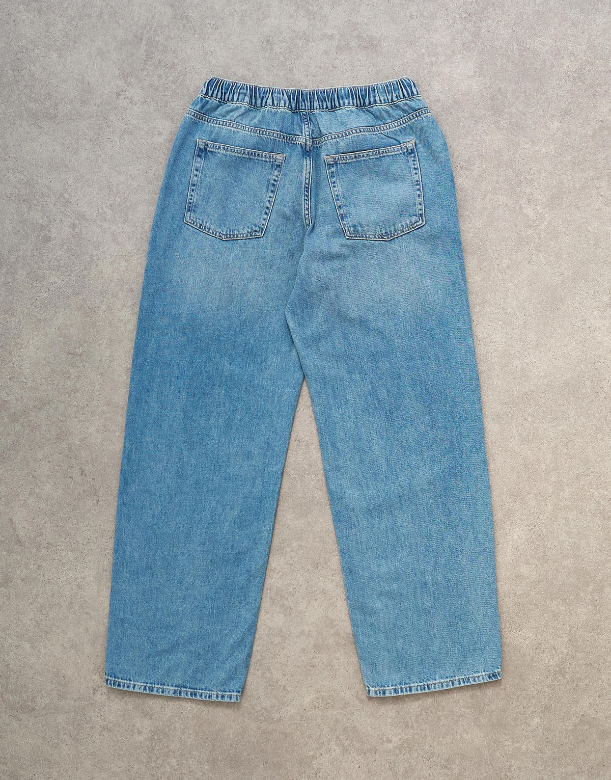 Topshop denim lightweight jogger jean in mid blue
