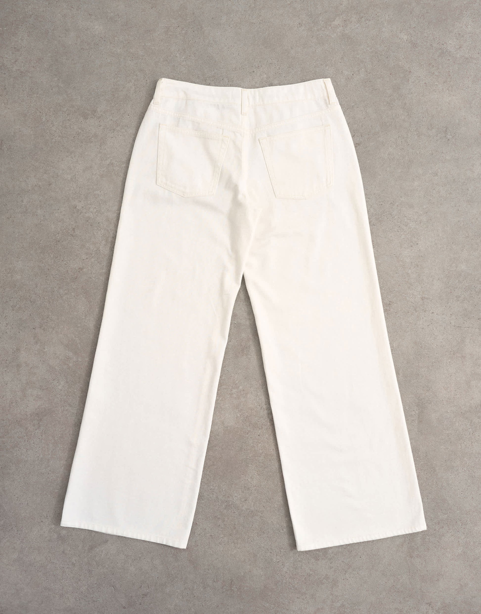 Topshop low rise wide leg jean in bone