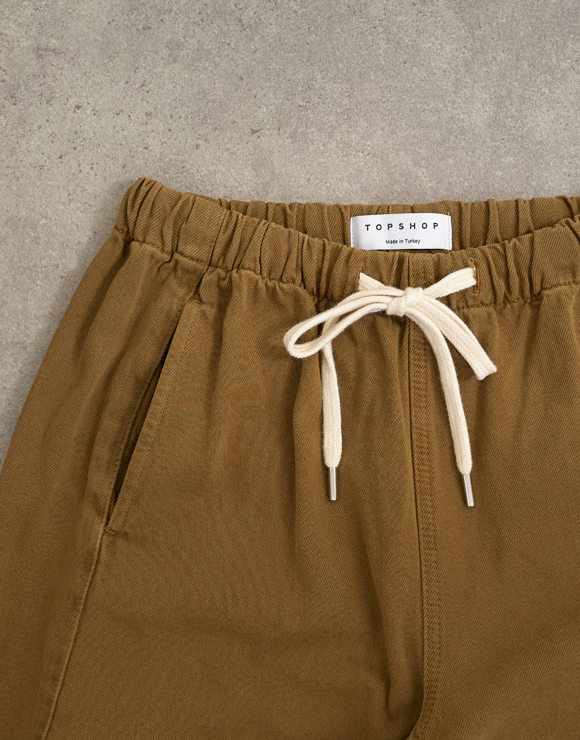 Topshop pull on barrel jean in cumin