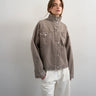 Topshop denim funnel neck elastic hem detail jacket stone