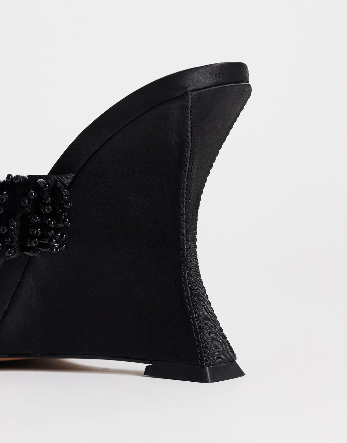 Topshop Nico wedge mule with embellishment in black 