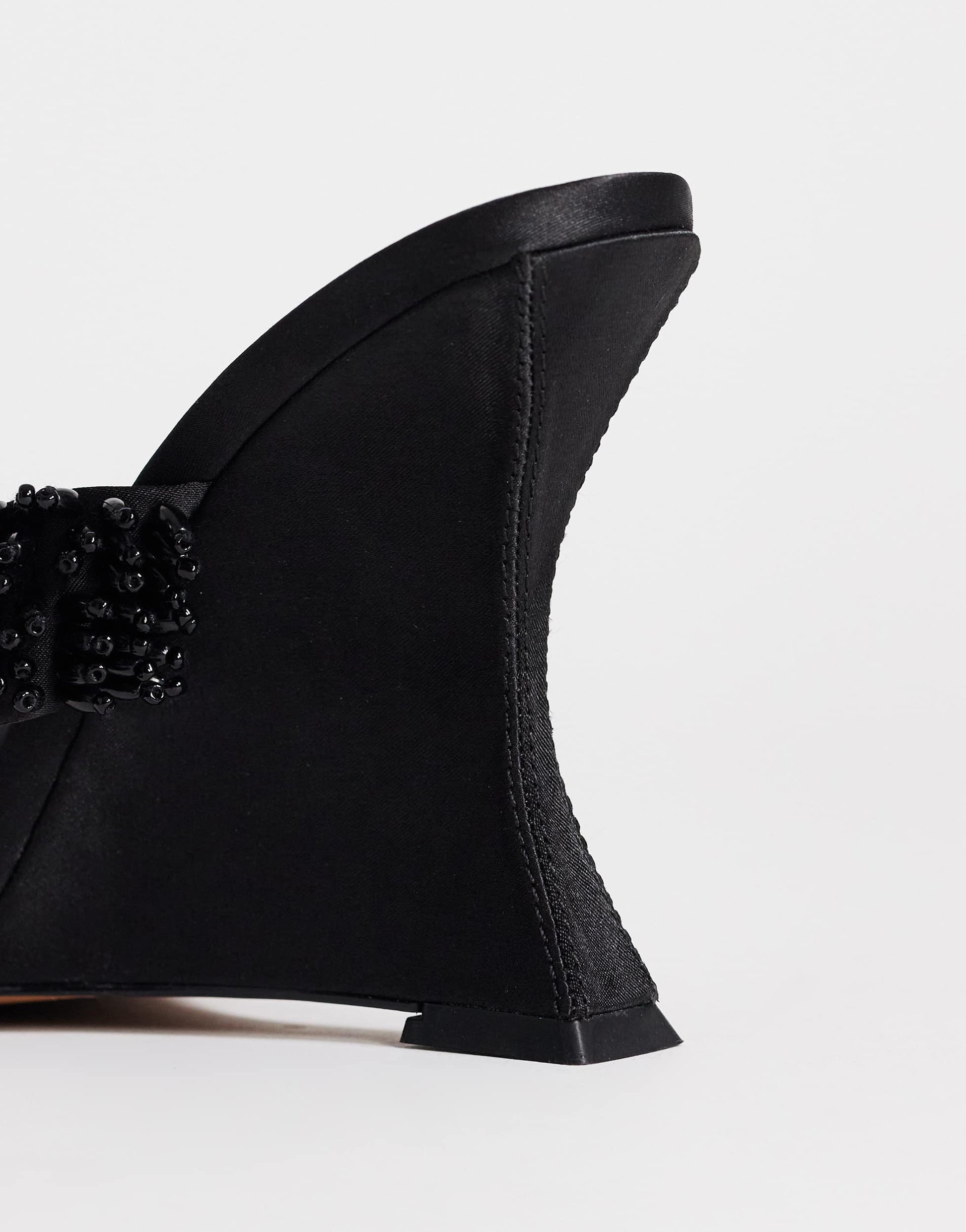 Topshop Nico wedge mule with embellishment in black 