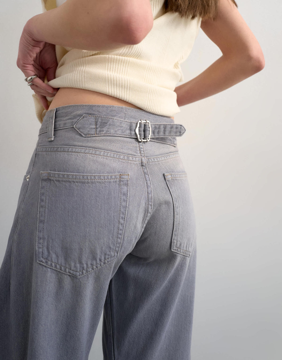Topshop skewed boyfriend jean in grey
