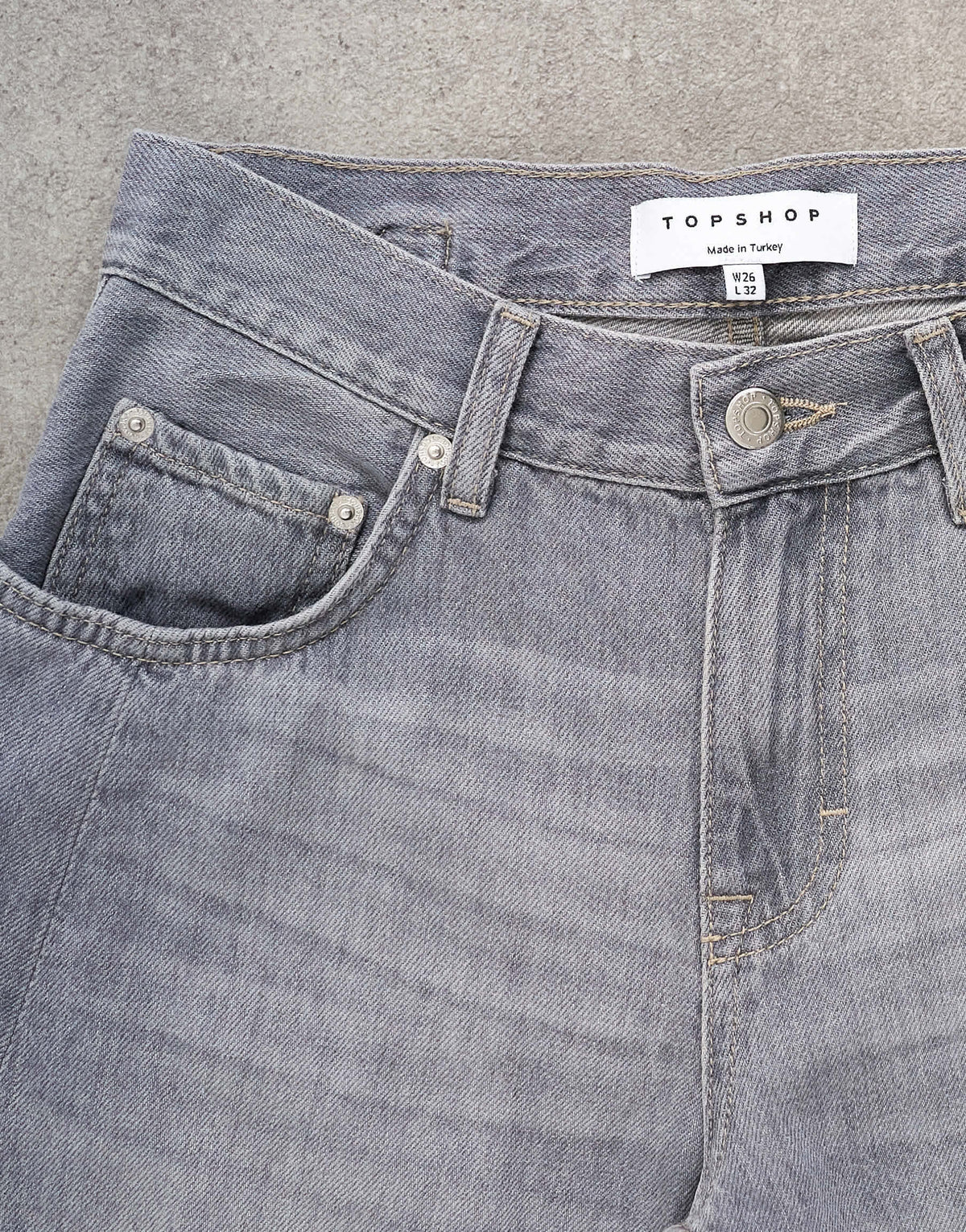 Topshop skewed boyfriend jean in grey