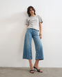 Topshop light weight wide crop jean in bleach