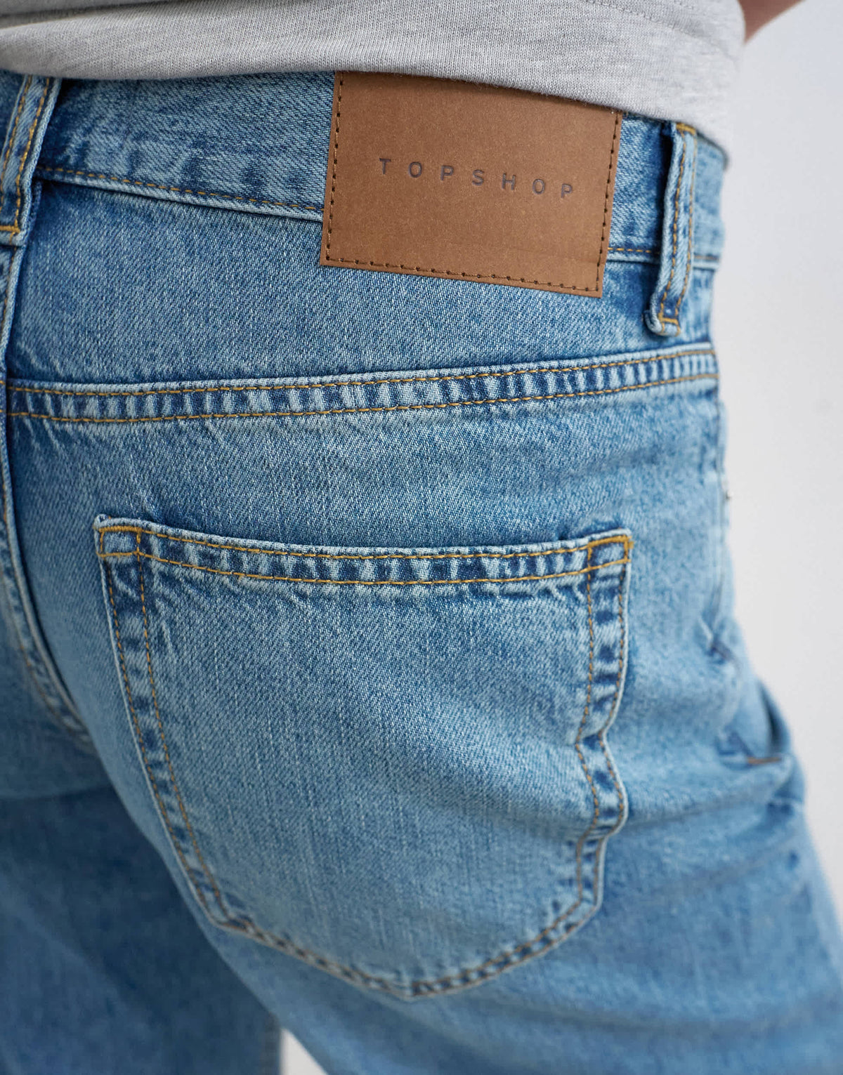 Topshop light weight wide crop jean in bleach