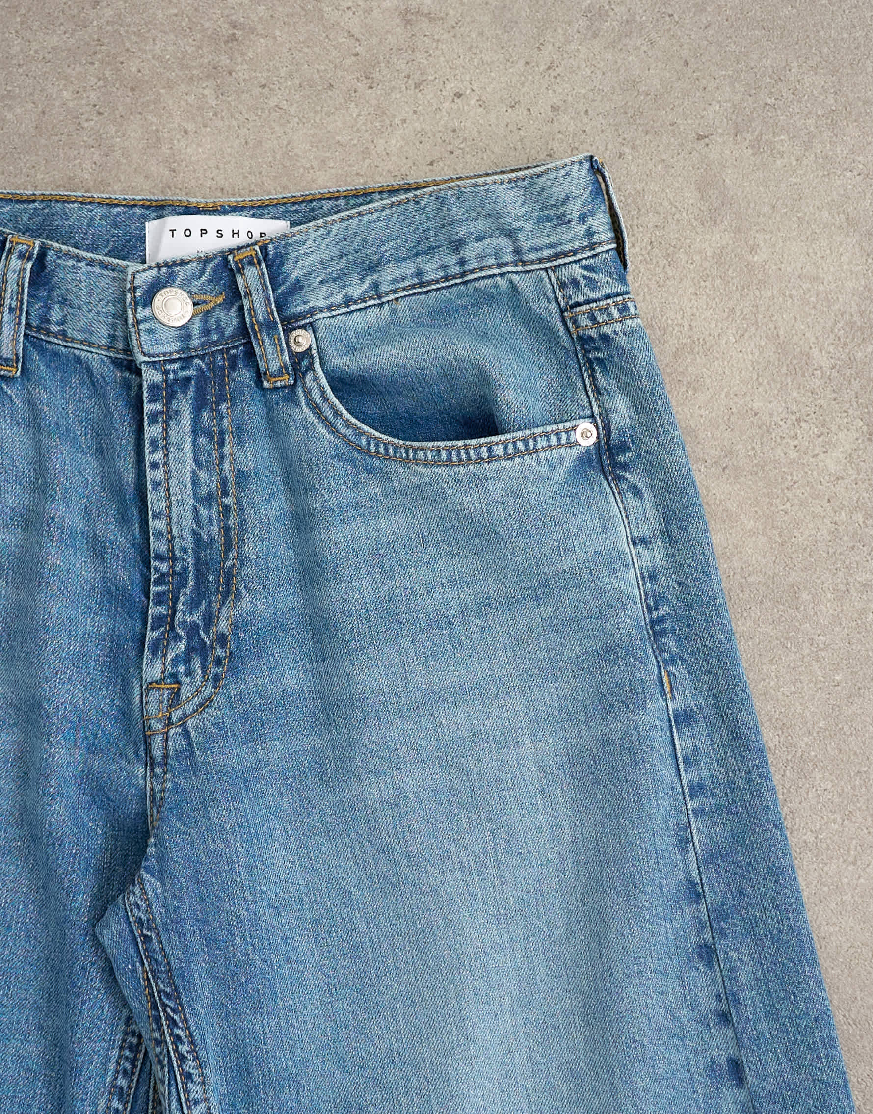 Topshop light weight wide crop jean in bleach