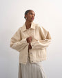 Topshop denim balloon jacket in natural